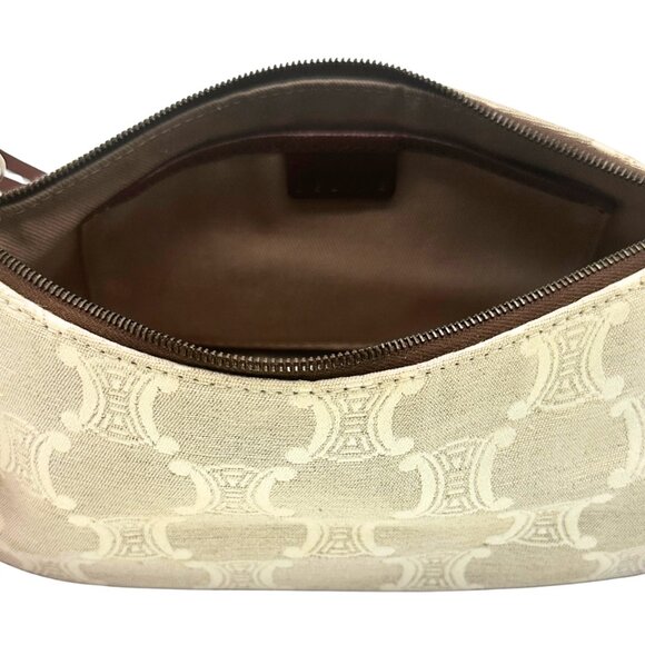 Celine Vintage Triomphe Pochette in Cream Canvas - Picture 7 of 10